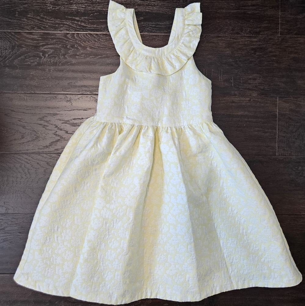 Janie and Jack Formal Sleeveless Ruffle Neck A-Line Shirred Dress w/ Back Bow